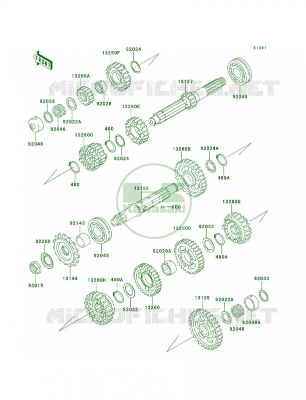 Transmission Kawasaki MOTOS 1100 1996 GPZ 1100  ZX1100-E2