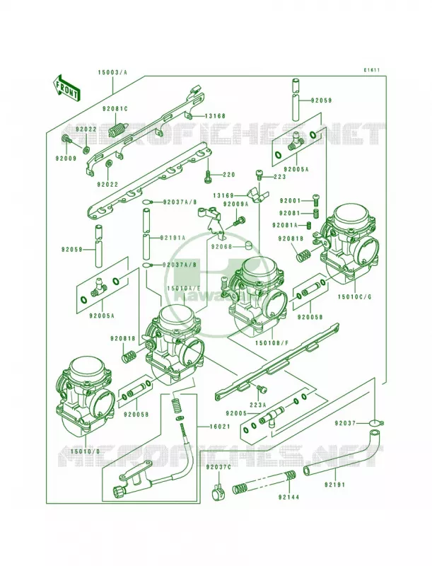 Carburetor Kawasaki MOTOS 1100 1996 GPZ 1100 ABS  ZX1100-F1