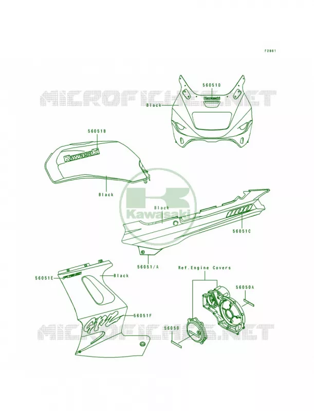 Decals Kawasaki MOTOS 1100 1996 GPZ 1100 ABS  ZX1100-F1