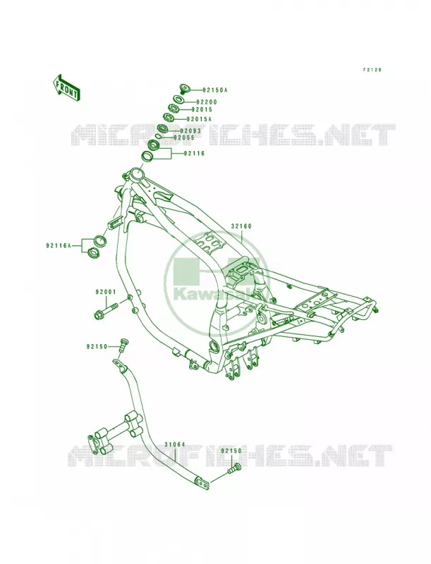 Frame Kawasaki MOTOS 1100 1996 GPZ 1100 ABS  ZX1100-F1