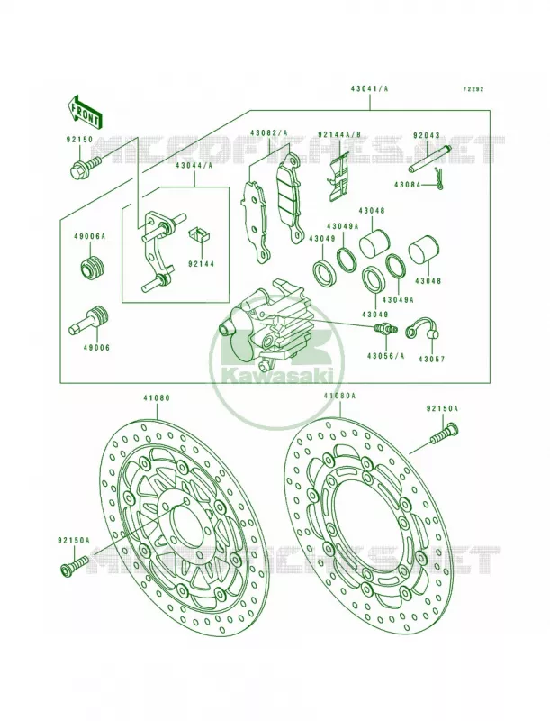 Front Brake Kawasaki MOTOS 1100 1996 GPZ 1100 ABS  ZX1100-F1