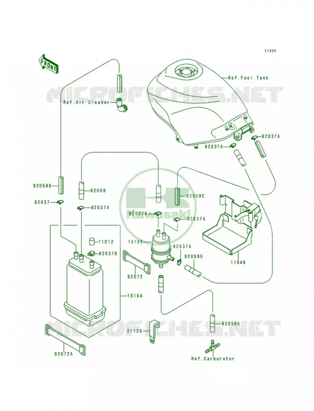 Fuel Evaporative System Kawasaki MOTOS 250 1995 Ninja 250R  EX250-F9