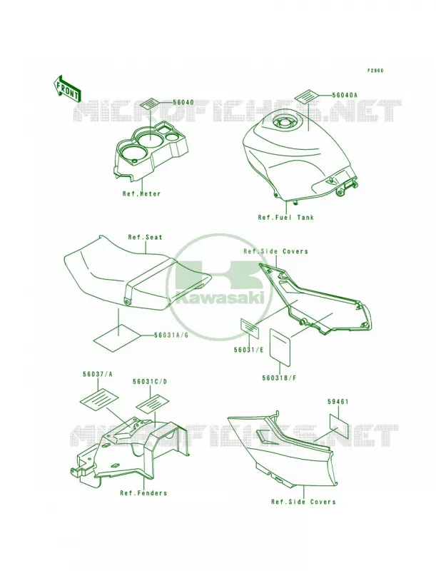 Labels Kawasaki MOTOS 250 1995 Ninja 250R  EX250-F9