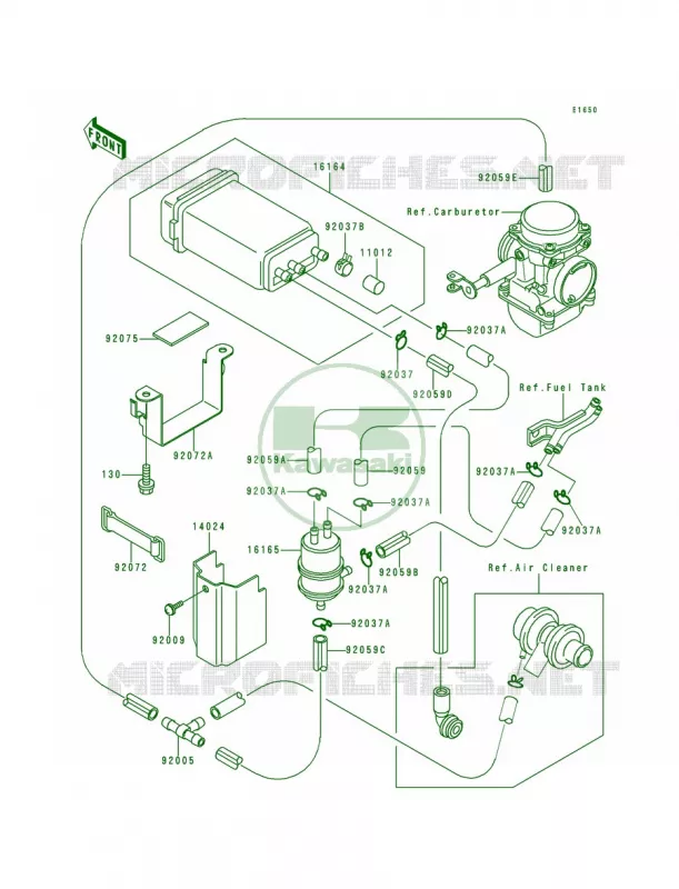 Fuel Evaporative System Kawasaki MOTOS 500 1995 Ninja 500  EX500-D2