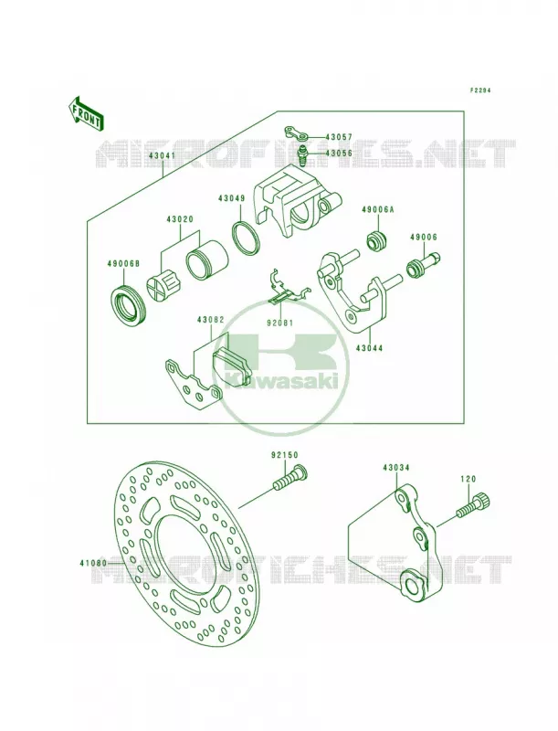Rear Brake Kawasaki MOTOS 500 1995 Ninja 500  EX500-D2
