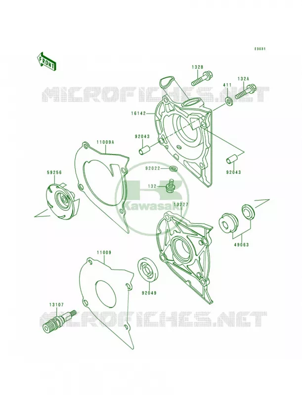 Water Pump Kawasaki MOTOS 500 1995 Ninja 500  EX500-D2