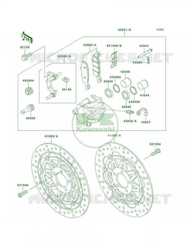 Front Brake Kawasaki MOTOS 1100 1995 GPZ 1100  ZX1100-E1