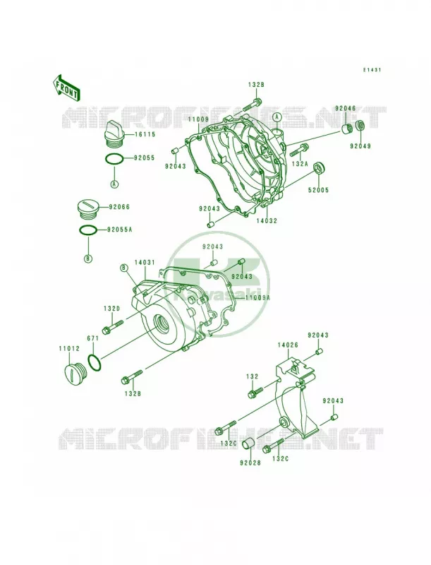 Engine Covers Kawasaki MOTOS 250 1994 Ninja 250R  EX250-F8