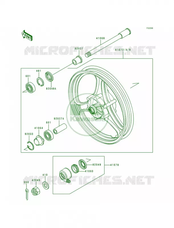 Front Wheel Kawasaki MOTOS 250 1994 Ninja 250R  EX250-F8