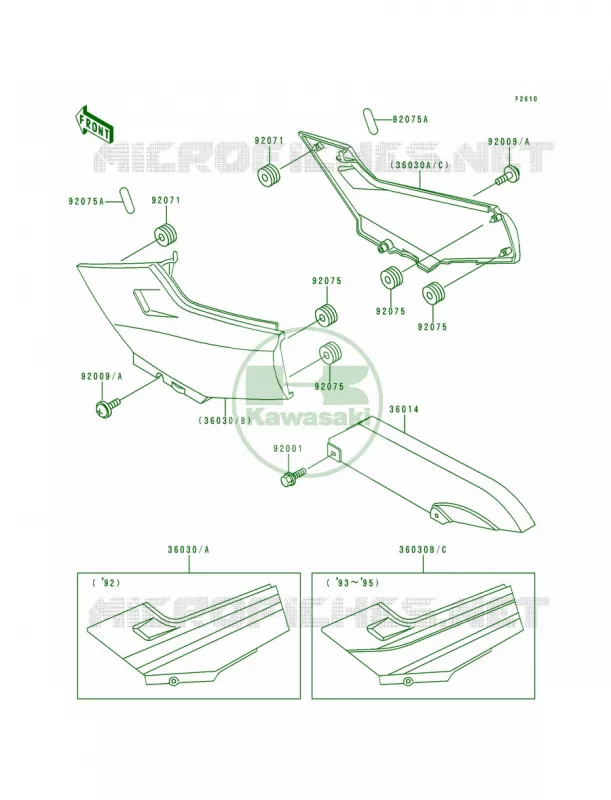 Side CoversChain Cover Kawasaki MOTOS 250 1994 Ninja 250R  EX250-F8
