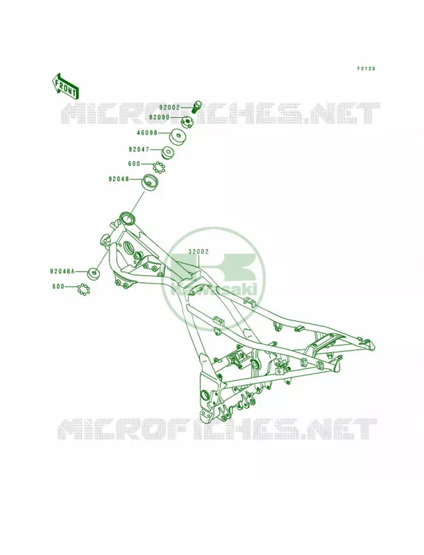 Frame Kawasaki MOTOS 250 1993 Ninja 250R  EX250-F7