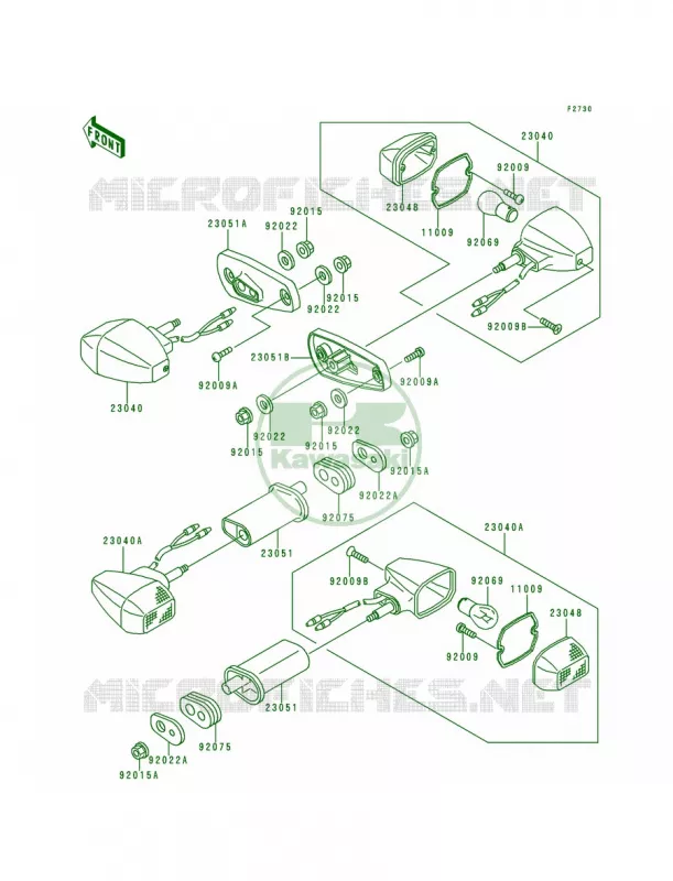 Turn Signals Kawasaki MOTOS 250 1993 Ninja 250R  EX250-F7