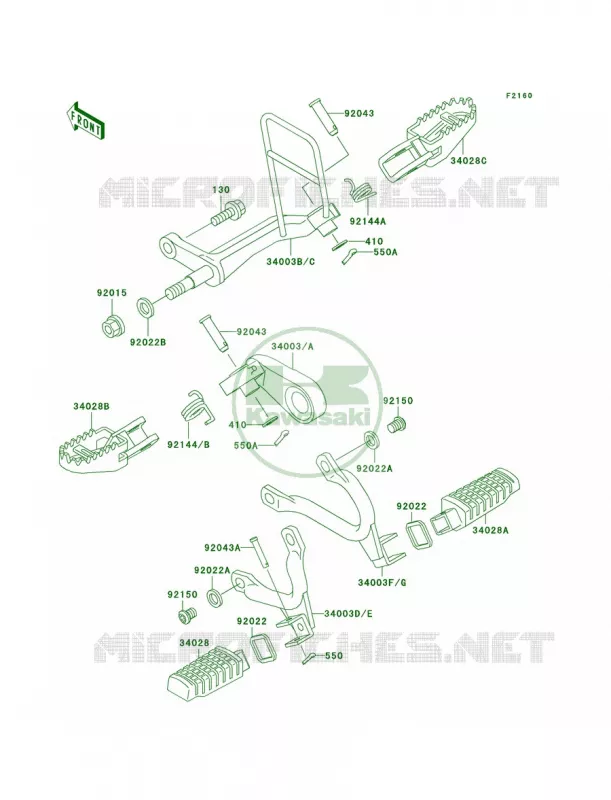 Footrests Kawasaki MOTOS 650 1996 KLX650   KLX650-C4
