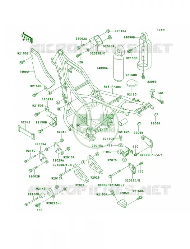 Frame Fittings Kawasaki MOTOS 650 1996 KLX650   KLX650-C4
