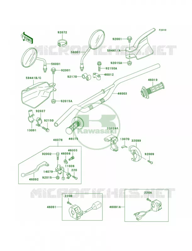 Handlebar Kawasaki MOTOS 650 1996 KLX650   KLX650-C4