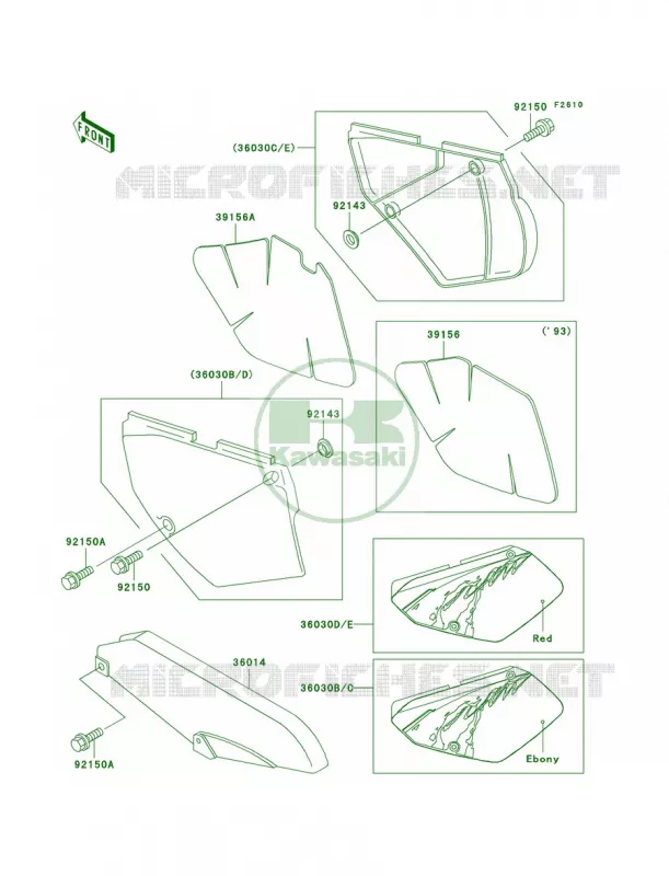 Side CoversChain Cover Kawasaki MOTOS 650 1996 KLX650   KLX650-C4