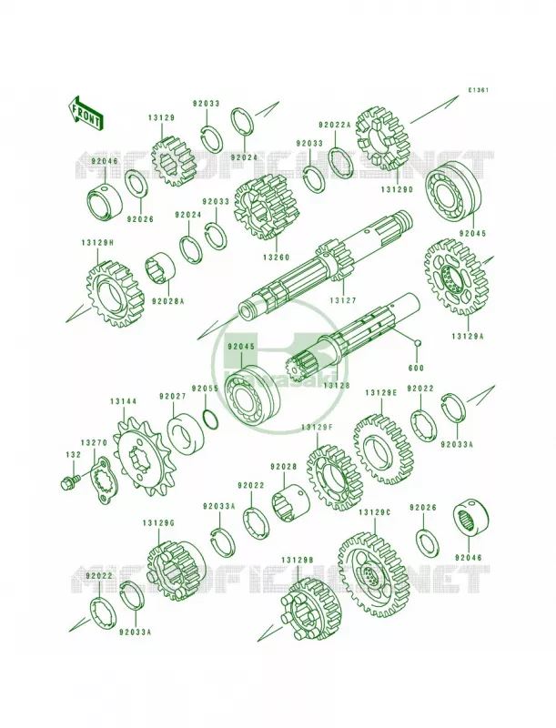 Transmission Kawasaki MOTOS 500 1993 EX500  EX500-A7
