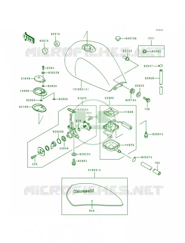 Fuel Tank Kawasaki MOTOS 1100 1993 ZR1100 Zephyr  ZR1100-A2