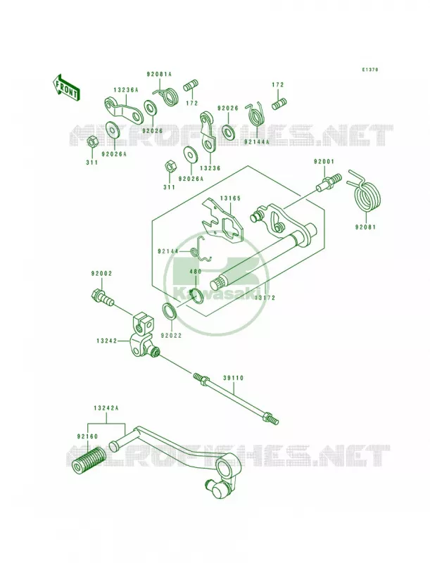 Gear Change Mechanism Kawasaki MOTOS 1100 1993 ZR1100 Zephyr  ZR1100-A2