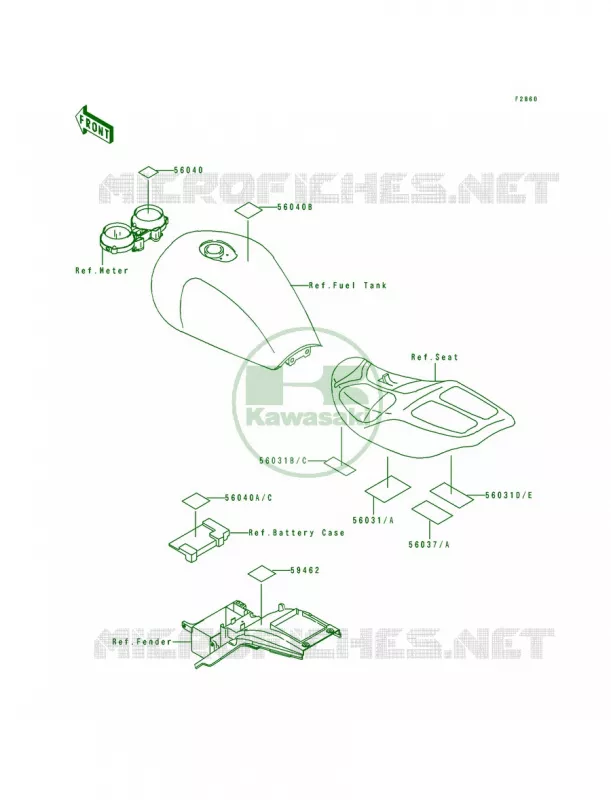 Labels Kawasaki MOTOS 1100 1993 ZR1100 Zephyr  ZR1100-A2