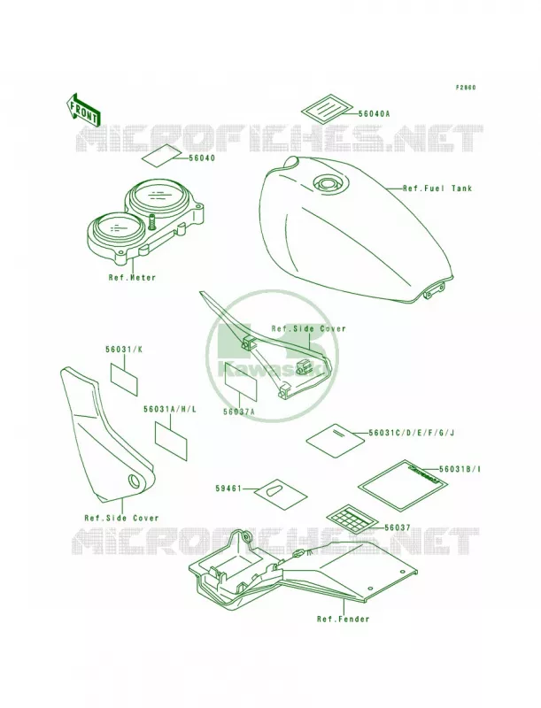 Label Kawasaki MOTOS 550 1993 Zephyr  ZR550-B4