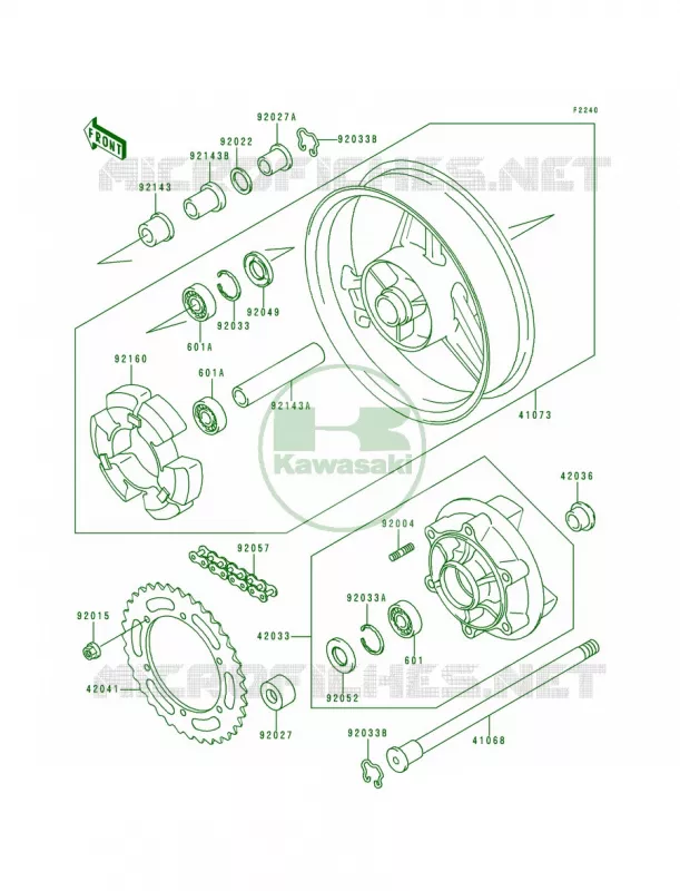 Rear Hub Kawasaki MOTOS 750 1993 Zephyr 750  ZR750-C3