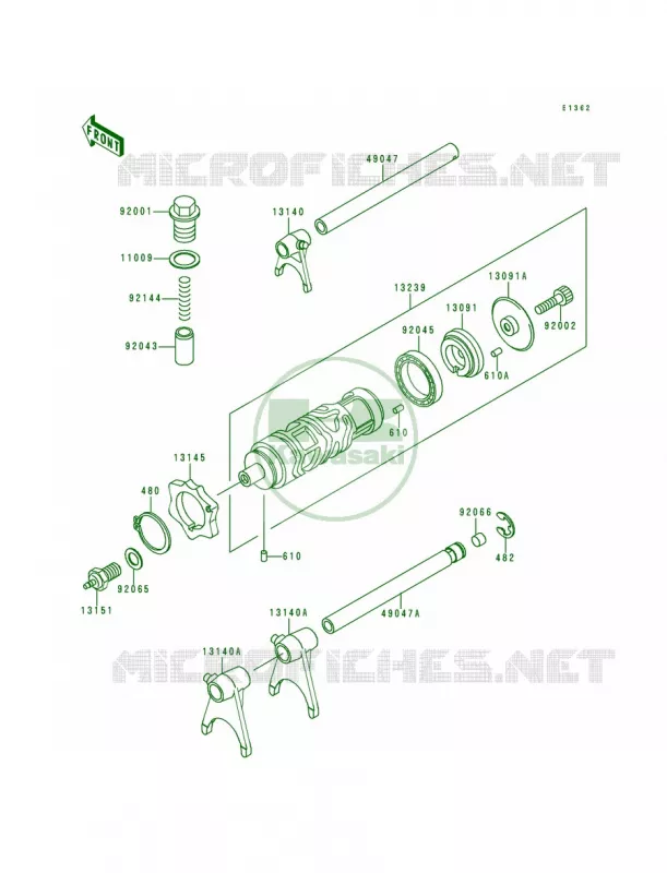 Gear Change DrumShift Forks Kawasaki MOTOS 250 1992 Ninja 250R  EX250-F6