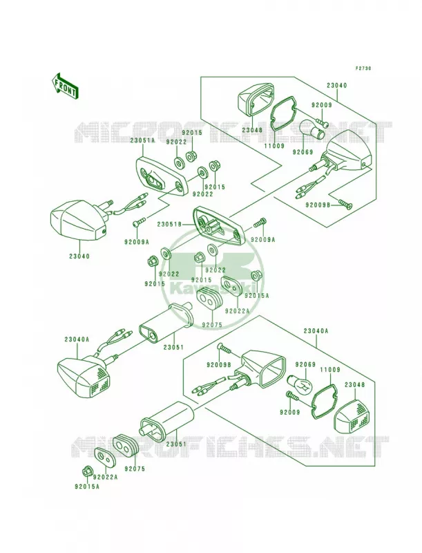 Turn Signals Kawasaki MOTOS 250 1992 Ninja 250R  EX250-F6