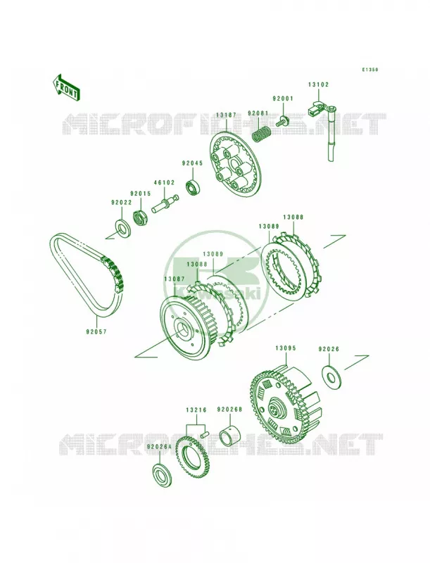 Clutch Kawasaki MOTOS 500 1992 EX500  EX500-A6