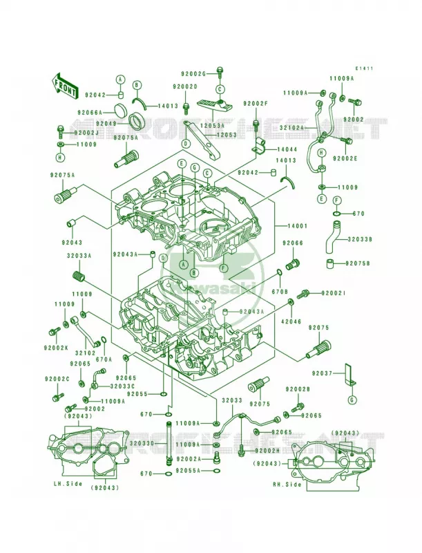 Crankcase Kawasaki MOTOS 500 1992 EX500  EX500-A6