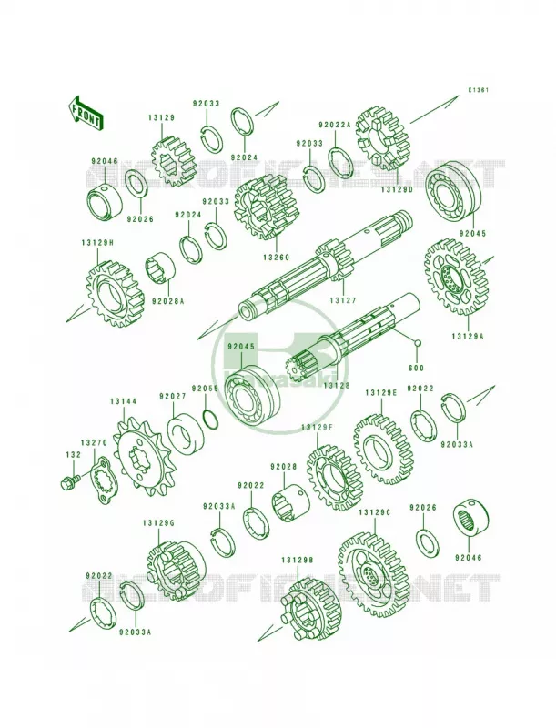 Transmission Kawasaki MOTOS 500 1992 EX500  EX500-A6