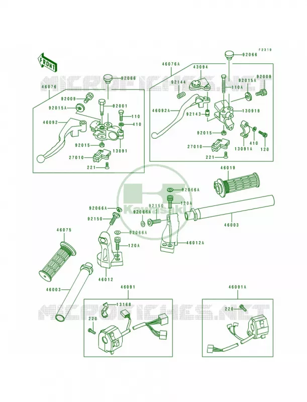 Handlebar Kawasaki MOTOS 500 1991 EX500  EX500-A5
