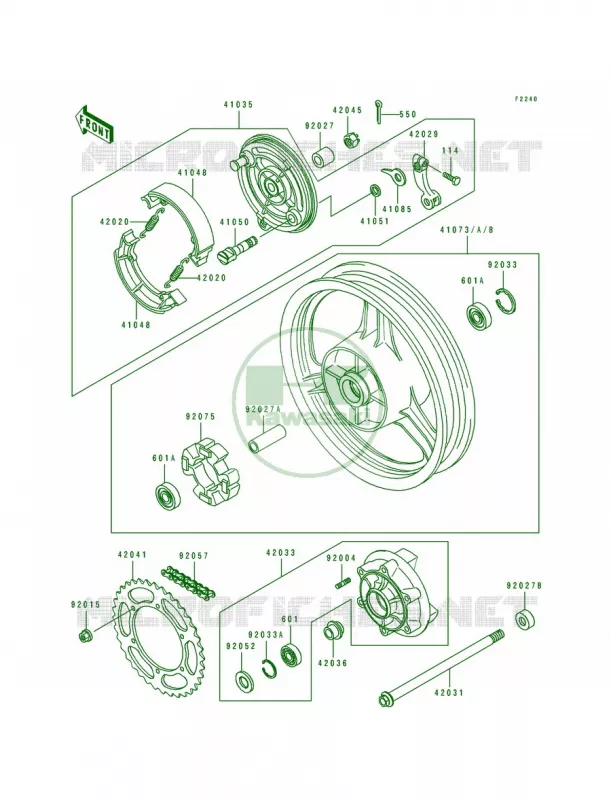 Rear WheelChainCoupling Kawasaki MOTOS 500 1991 EX500  EX500-A5