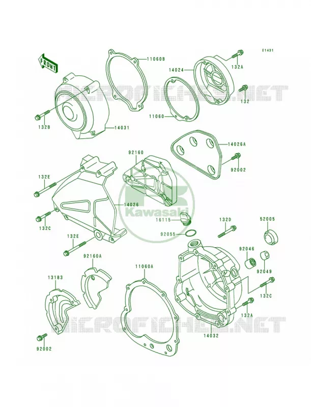 Engine Cover Kawasaki MOTOS 550 1991 Zephyr  ZR550-B2