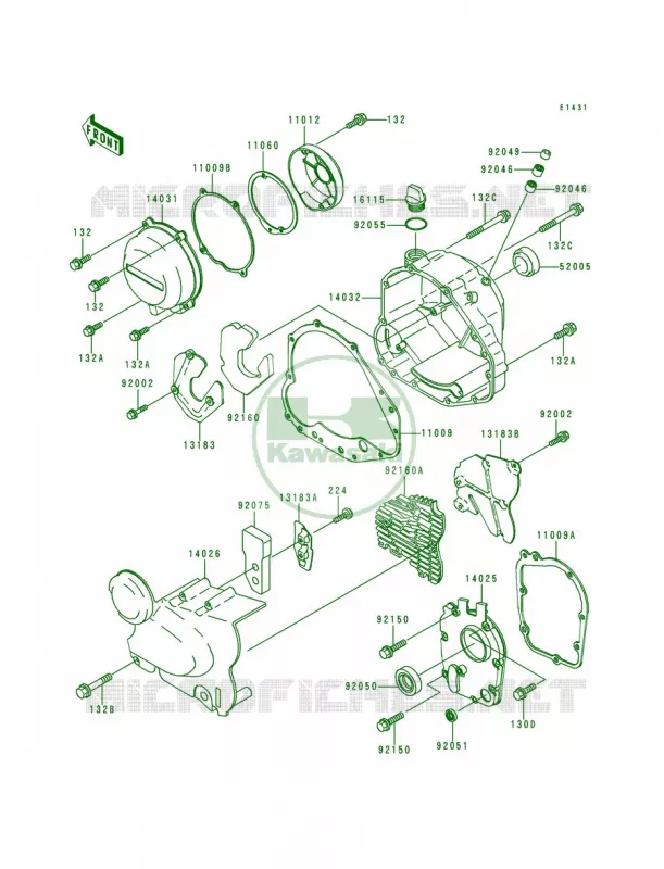 Engine Cover Kawasaki MOTOS 750 1991 Zephyr 750  ZR750-C1