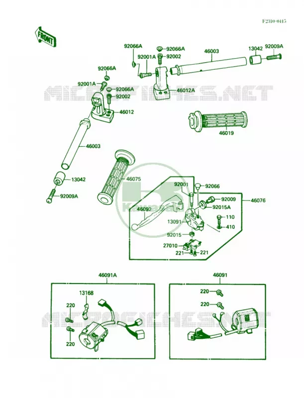 Handlebar Kawasaki MOTOS 250 1990 Ninja 250R  EX250-F4