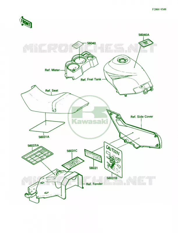 Labels Kawasaki MOTOS 250 1990 Ninja 250R  EX250-F4