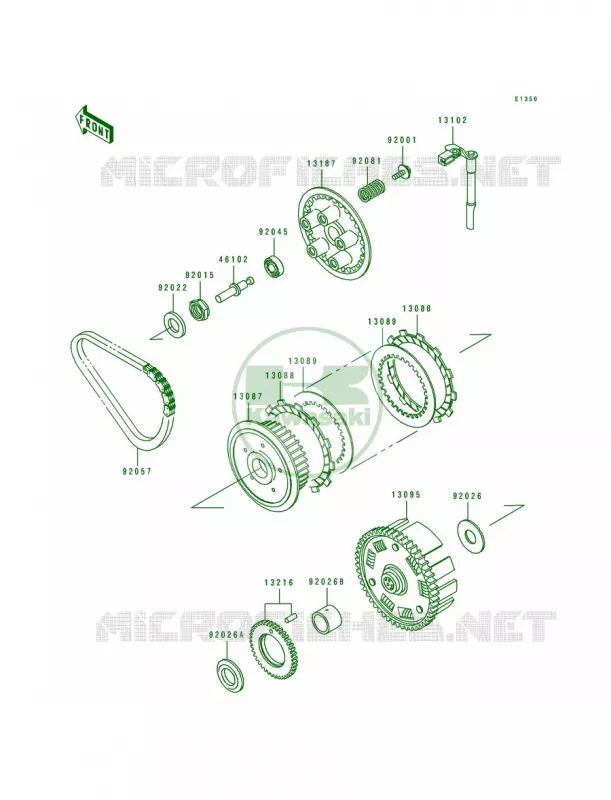 Clutch Kawasaki MOTOS 500 1990 EX500  EX500-A4