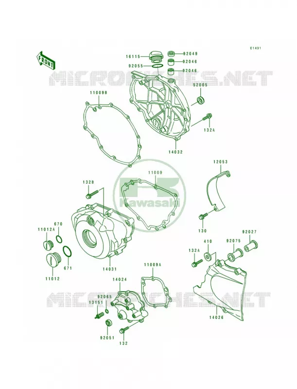 Engine Covers Kawasaki MOTOS 500 1990 EX500  EX500-A4