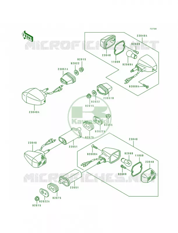 Turn Signals Kawasaki MOTOS 500 1990 EX500  EX500-A4