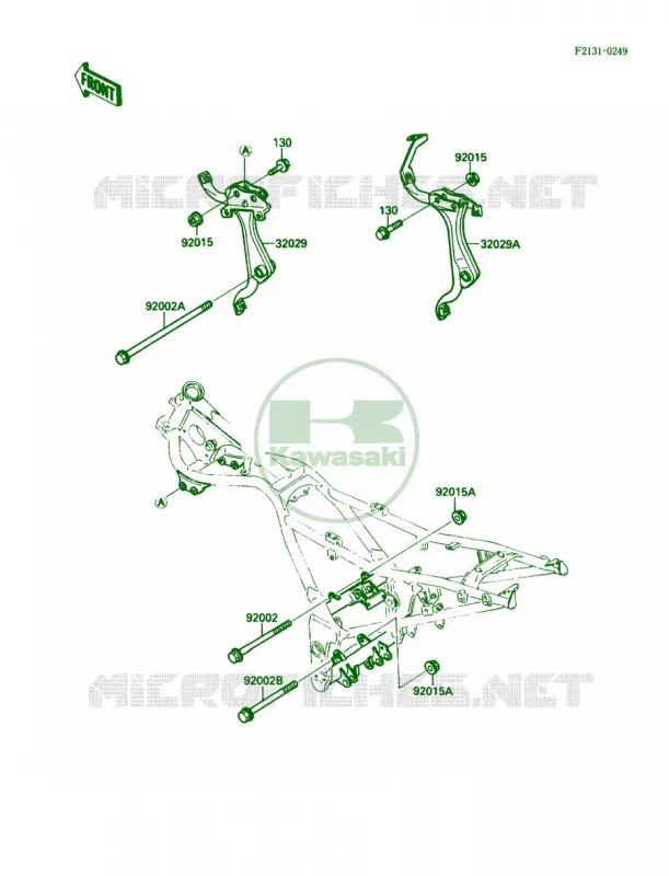 Frame Fittings Kawasaki MOTOS 250 1989 Ninja 250R  EX250-F3