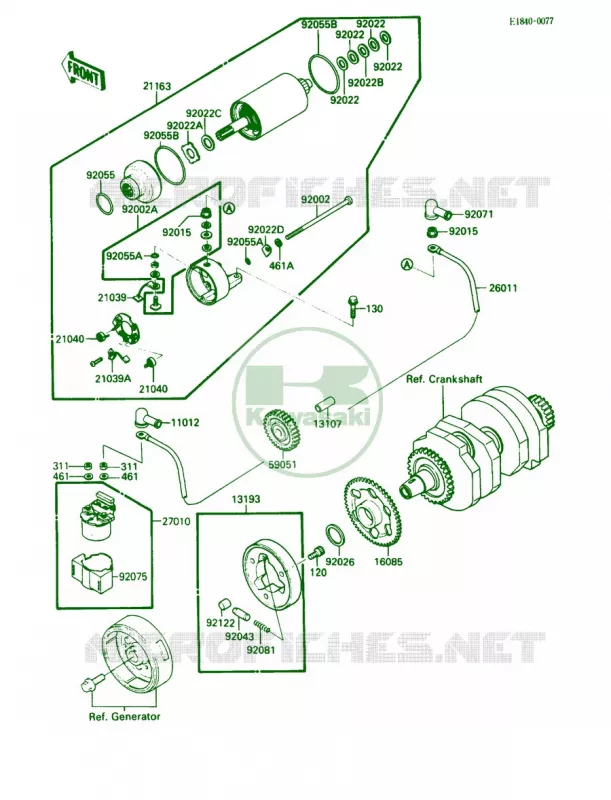 Starter Motor Kawasaki MOTOS 250 1989 Ninja 250R  EX250-F3