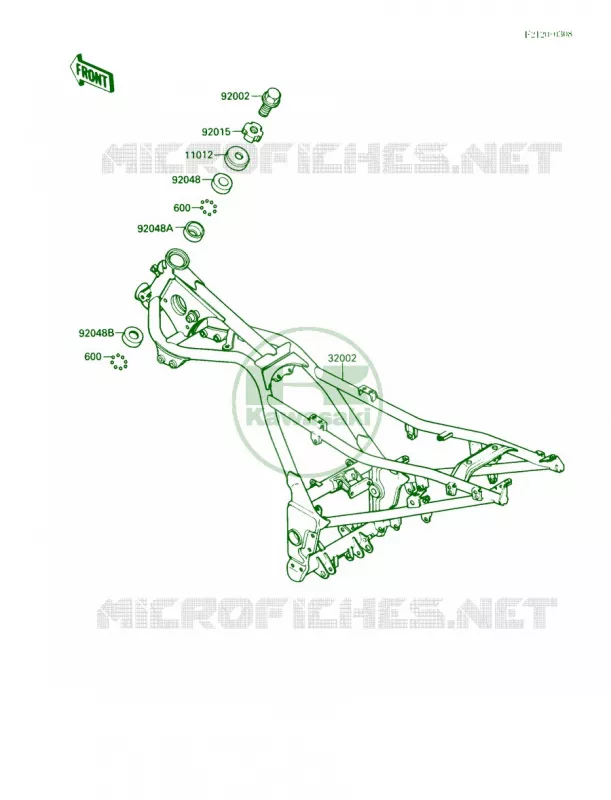 Frame Kawasaki MOTOS 250 1988 Ninja 250R  EX250-F2