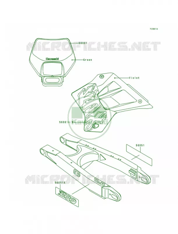 DecalsKDX200-H2 Kawasaki MOTOS 200 1995 KDX200  KDX200-H1