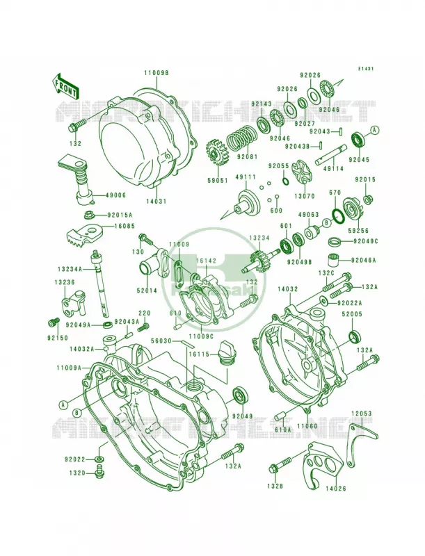Engine Covers Kawasaki MOTOS 200 1995 KDX200  KDX200-H1