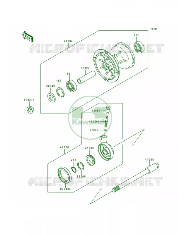 Front Hub Kawasaki MOTOS 200 1995 KDX200  KDX200-H1