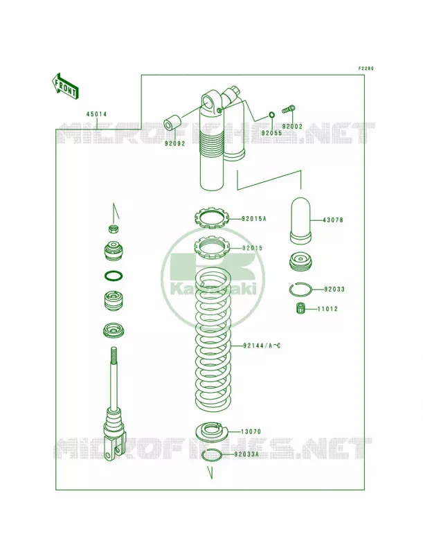 Shock Absorbers Kawasaki MOTOS 200 1995 KDX200  KDX200-H1