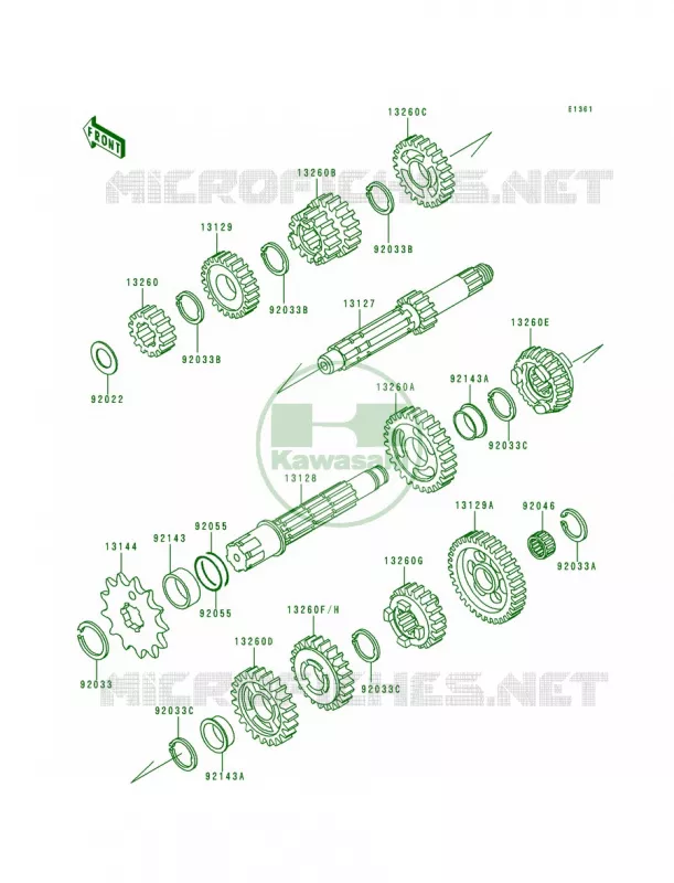 Transmission Kawasaki MOTOS 200 1995 KDX200  KDX200-H1
