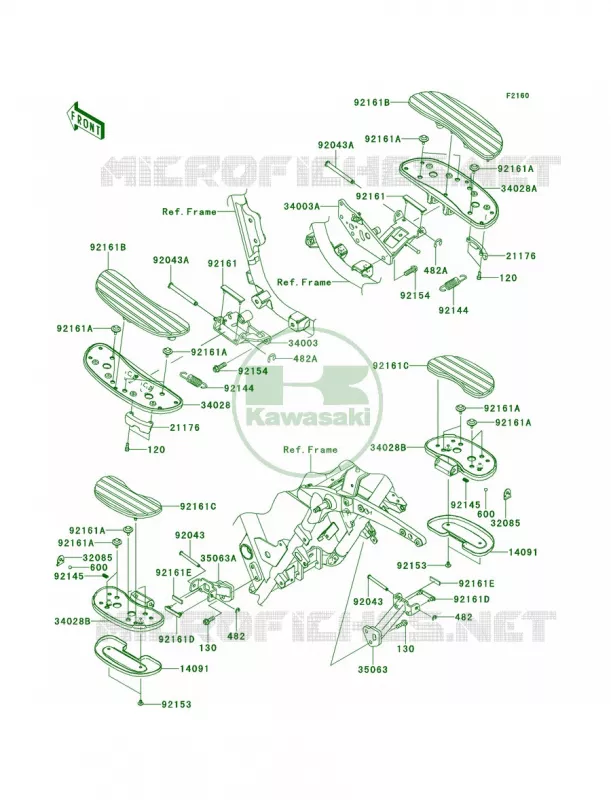 Footrests Kawasaki MOTOS 1700 2014 Vulcan 1700 Nomad ABS  VN1700DEF