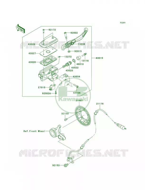 Front Master Cylinder Kawasaki MOTOS 1700 2014 Vulcan 1700 Nomad ABS  VN1700DEF